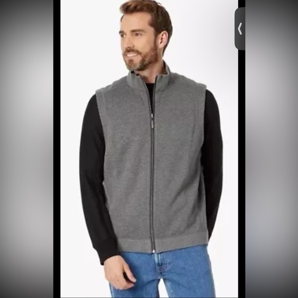 TOMMY BAHAMA Flip Coast Men's Full Zip Vest SIZE M GrayReversible Casual $110